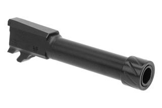 Shalo Tek P365 9mm Threaded Barrel in Black Nitride has a 1/2x28 threaded muzzle